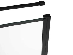 Shower & Design Douchewand-Vast Douchescherm Met Matzwarte Taatsdeur - 80 X 80 X 190 Cm - Caparica
