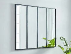 OZAIA Spiegel-Vensterspiegel Industriele Stijl Dudley - Ijzer - 4 Delen - H120 X B90 Cm