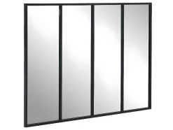 OZAIA Spiegel-Vensterspiegel Industriele Stijl Dudley - Ijzer - 4 Delen - H120 X B90 Cm