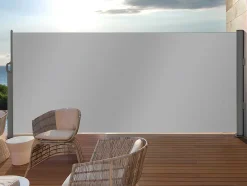 EXPERTLAND Afscherming En Omheining-Verduisterend Textiel Paneel Suela - Grijs - Uittrekbaar - L300 X H180 Cm