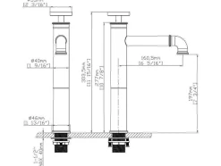 Shower & Design Kraan-Verhoogde Mechanische Mengkraan - H30,3 Cm - Matzwart - Kodva