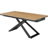 PASCAL MORABITO Eettafel-Verlengbare Eettafel 6 Tot 10 Plaatsen Van Keramiek, Gehard Glas En Metaal - Licht Naturel En Zwart - Xerena Van