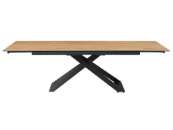 PASCAL MORABITO Eettafel-Verlengbare Eettafel 6 Tot 10 Plaatsen Van Keramiek, Gehard Glas En Metaal - Licht Naturel En Zwart - Xerena Van