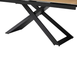 PASCAL MORABITO Eettafel-Verlengbare Eettafel 6 Tot 10 Plaatsen Van Keramiek, Gehard Glas En Metaal - Licht Naturel En Zwart - Xerena Van