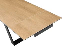 PASCAL MORABITO Eettafel-Verlengbare Eettafel 6 Tot 10 Plaatsen Van Keramiek, Gehard Glas En Metaal - Licht Naturel En Zwart - Xerena Van