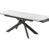 PASCAL MORABITO Eettafel-Verlengbare Eettafel 6 Tot 10 Plaatsen Van Keramiek En Metaal - Wit Marmereffect En Antraciet - Corema Van