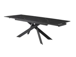 PASCAL MORABITO Eettafel-Verlengbare Eettafel 6 Tot 10 Plaatsen Van Keramiek En Metaal - Wit Marmereffect En Antraciet - Corema Van