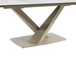 PASCAL MORABITO Eettafel-Verlengbare Eettafel 6 Tot 10 Plaatsen Van Keramiek En Metaal - Wit En Beige Marmereffect - Malata - Van