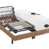 NATUREA Elektrisch Relaxatiebed-Verstelbaar Relaxbed Met Contactplaatjes En Latten En Matras Met Vormgeheugen En Bamboe Damysos Van - Motors Okin - 2X90X200 Cm - Eiken