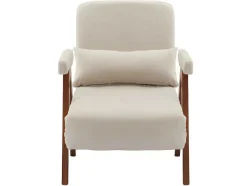 ModernLuxe Uitklapbare Fauteuil-Verstelbare Converteerbare Gewatteerde Fauteuil Van Katoenen Stof - Beige