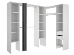Vente-unique Kledingkast-Verstelbare Kledingkast Dorian - L164/234 Cm - Wit En Grijs