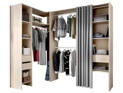 Vente-unique Kledingkast-Verstelbare Kledingkast Gontran - L164 / 214 Cm - Eiken En Grijs