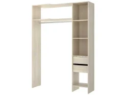 Vente-unique Kledingkast-Verstelbare Kledingkast Gontran - L164 / 214 Cm - Eiken En Grijs