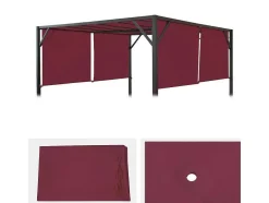 Vente-unique Prieel, Pergola, Gazebo En Kiosk-Vervangen Overkapping Voor Pergola Beja, Bordeaux-Rood