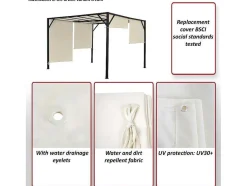 Vente-unique Prieel, Pergola, Gazebo En Kiosk-Vervangen Overkapping Voor Pergola Beja, Taupe