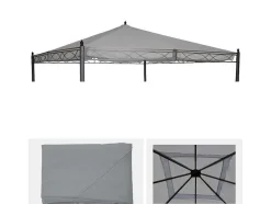 Vente-unique Prieel, Pergola, Gazebo En Kiosk-Vervangende Dakbedekking Voor Pergola Calpe Iii, Lichtgrijs