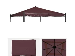 Vente-unique Prieel, Pergola, Gazebo En Kiosk-Vervangende Dakbedekking Voor Pergola Calpe Iii, Roodbruin