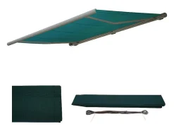 Vente-unique Buitenzonwering-Vervangingshoes Voor Luifel H124, Polyester Blauwgroen