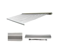 Vente-unique Buitenzonwering-Vervangingshoes Voor Luifel H124, Acryl Grijs-Wit