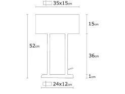 EPIKASA Lamp-Vicenza Tafellamp, Chroom, Wit, 35 X 15 X 52 Cm,