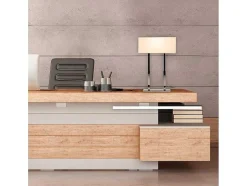 EPIKASA Lamp-Vicenza Tafellamp, Chroom, Wit, 35 X 15 X 52 Cm,