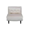 Vente-unique Uitklapbare Fauteuil-Vicky Slaapbank ,Fauteuil Velours Beige.