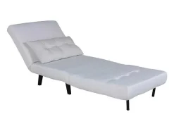 Vente-unique Uitklapbare Fauteuil-Vicky Slaapbank ,Fauteuil Wit.