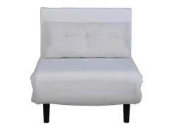 Vente-unique Uitklapbare Fauteuil-Vicky Slaapbank ,Fauteuil Wit.
