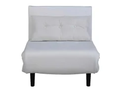 Vente-unique Uitklapbare Fauteuil-Vicky Slaapbank ,Fauteuil Wit.