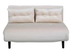 Vente-unique Stoffen Zitbank-Vicky Slaapbank Velours Beige.