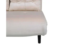Vente-unique Stoffen Zitbank-Vicky Slaapbank Velours Beige.