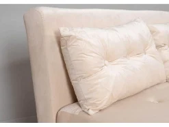Vente-unique Stoffen Zitbank-Vicky Slaapbank Velours Beige.