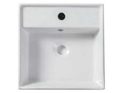 Shower & Design Wastafel-Vierkante Witte Keramische Wastafel - Verini