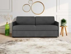 Vente-unique 2En 3-Zitsbank-Vierzits Express Bedbank Van Stof Calife - Grijs - Slaap Afmeting 160 Cm - Matras 22 Cm