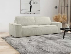 Vente-unique Zitbank-Vierzits Slaapbank Amelia Van Pascal Morabito - Ribfluweel - Beige