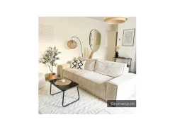 Vente-unique Zitbank-Vierzits Slaapbank Amelia Van Pascal Morabito - Ribfluweel - Beige