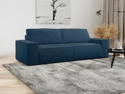 Vente-unique Vierzitsbank-Vierzits Slaapbank Amelia Van Pascal Morabito - Ribfluweel - Blauw
