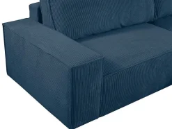Vente-unique Vierzitsbank-Vierzits Slaapbank Amelia Van Pascal Morabito - Ribfluweel - Blauw