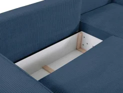Vente-unique Vierzitsbank-Vierzits Slaapbank Amelia Van Pascal Morabito - Ribfluweel - Blauw