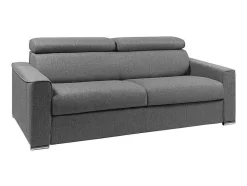 Vente-unique 2En 3-Zitsbank-Vierzits Slaapbank Van Stof Vizir - Grijs - Slaapafm. 160 Cm - Matras 22 Cm Van Met Vormgeheugen