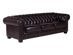 LINEA SOFA Chesterfield Zitbank-Vierzitsbank Chesterfield Brenton 100% Buffelleer - Bruin Tinten