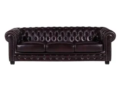 LINEA SOFA Chesterfield Zitbank-Vierzitsbank Chesterfield Brenton 100% Buffelleer - Bruin Tinten