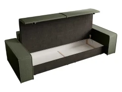 Vente-unique Speciale Modellen Zitbanken & Fauteuils-Vierzitsslaapbank Van Groen Velours Met Textuur Amelia