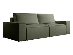 Vente-unique Speciale Modellen Zitbanken & Fauteuils-Vierzitsslaapbank Van Groen Velours Met Textuur Amelia