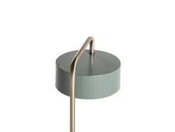OZAIA Lamp-Vintage Staande Lamp Otilie - Metaal - 24 X 16 X 40 Cm - Olijfgroen En Goudkleurig