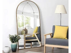 OZAIA Spiegel-Vintage-Spiegel Van Metaal Palmyre - B80 X H150 Cm - Verouderd Goudkleurig