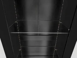 ModernLuxe Buffetkast-Vitrine L 166Cm Met Led - 3 Glazen Planken - Zwart