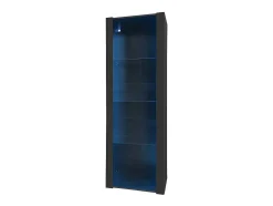 ModernLuxe Buffetkast-Vitrine L 166Cm Met Led - 3 Glazen Planken - Zwart