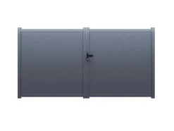 EXPERTLAND Hekjes & Poorten-Vleugelpoort - Vol Aluminium - L350 X H160 Cm - Antraciet - Zerano