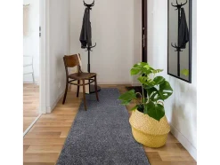 RugsX Gangtapijt-Vloerbedekking Santa Fe Grijskleuring 97, Glad, Uniform, Enkele Kleur 100X450 Cm